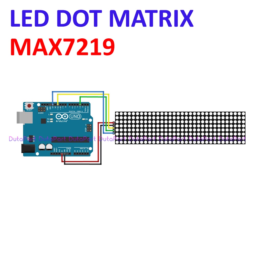 MAX7219 LED DOT MATRIX Module 32X8 Merah Running Text Display Arduino