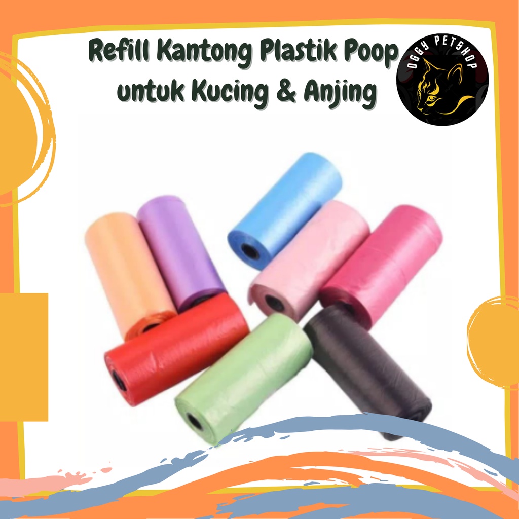 Plastik Refill pet poop poo bag plastik kotoran anjing kucing