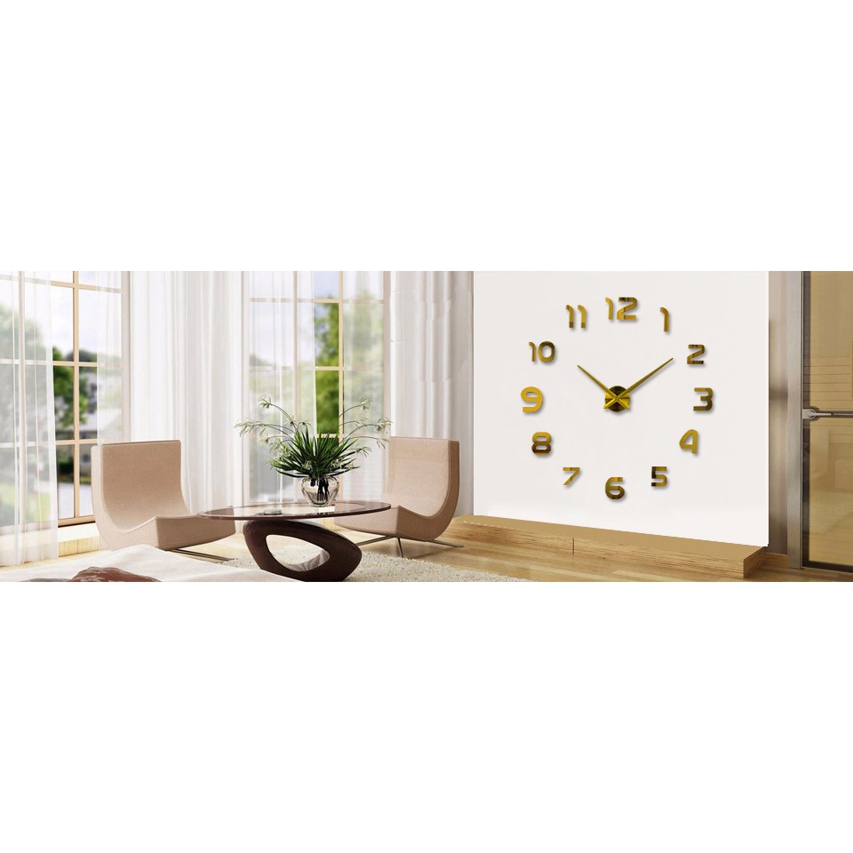 Taffware Jam Dinding Besar DIY Giant Wall Clock Quartz Creative Design 80-130cm - DIY-105 - Black