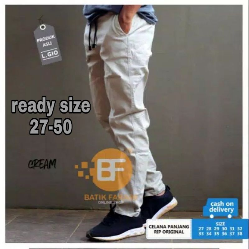 Celana chino pinggang karet/rip original L.GIO