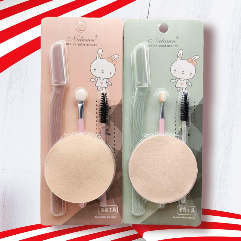 Spons Bedak Set / Sponge Face and Eyelash Set