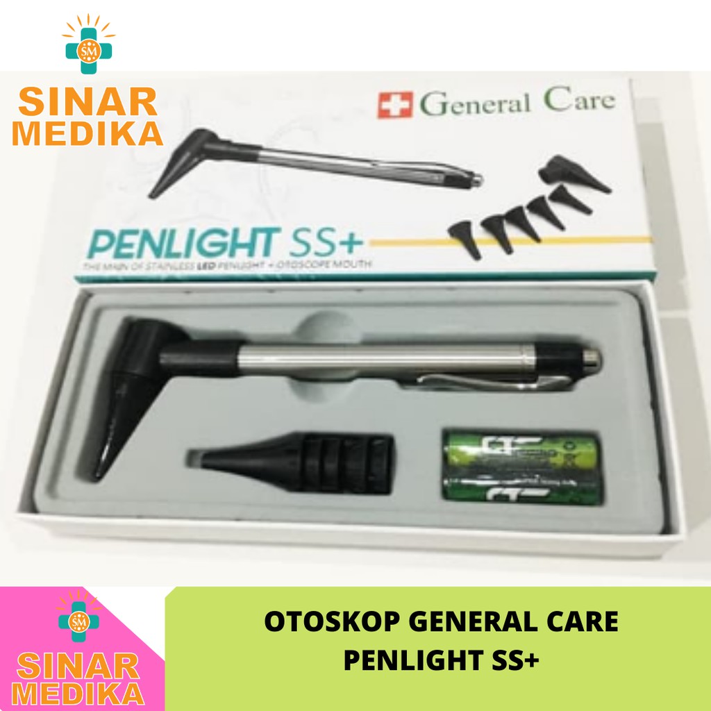 PENLIGHT OTOSKOP GENERAL CARE SS+ .  OTOSCOPE .  SENTER PEN LIGHT TELINGA MULUT UNTUK DOKTER GC