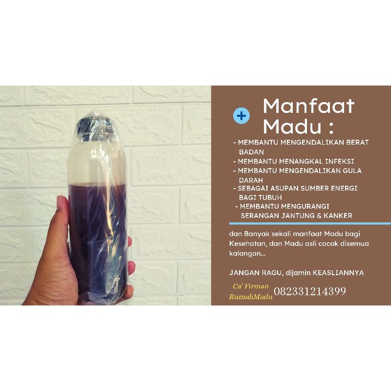 

Madu Lebah Hutan-Lebah Apis Dorsata-Lebah Gong-Manye (500 gram)