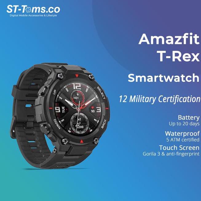 ✨ SALE SMARTWATCH WANITA✨ AMAZFIT T-REX SMARTWATCH WITH 12 MILITARY CERTIFICATION AMOLED DISPLAY