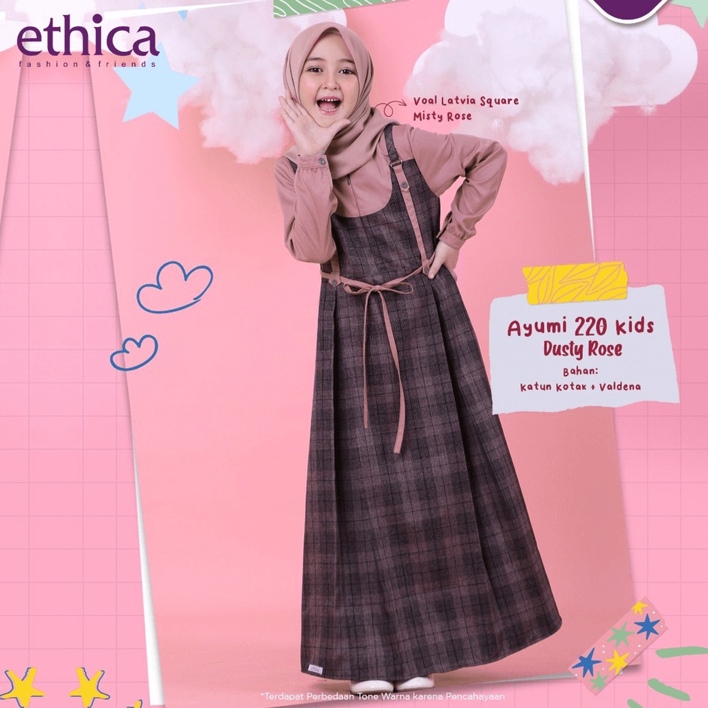Ayumi 220 Kids Dusty rose Gamis Anak Model Terbaru Ori ETHICA