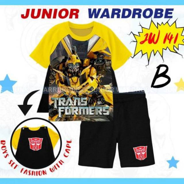 Setelan Anak JW 141B bersayap Transformer batman spiderman