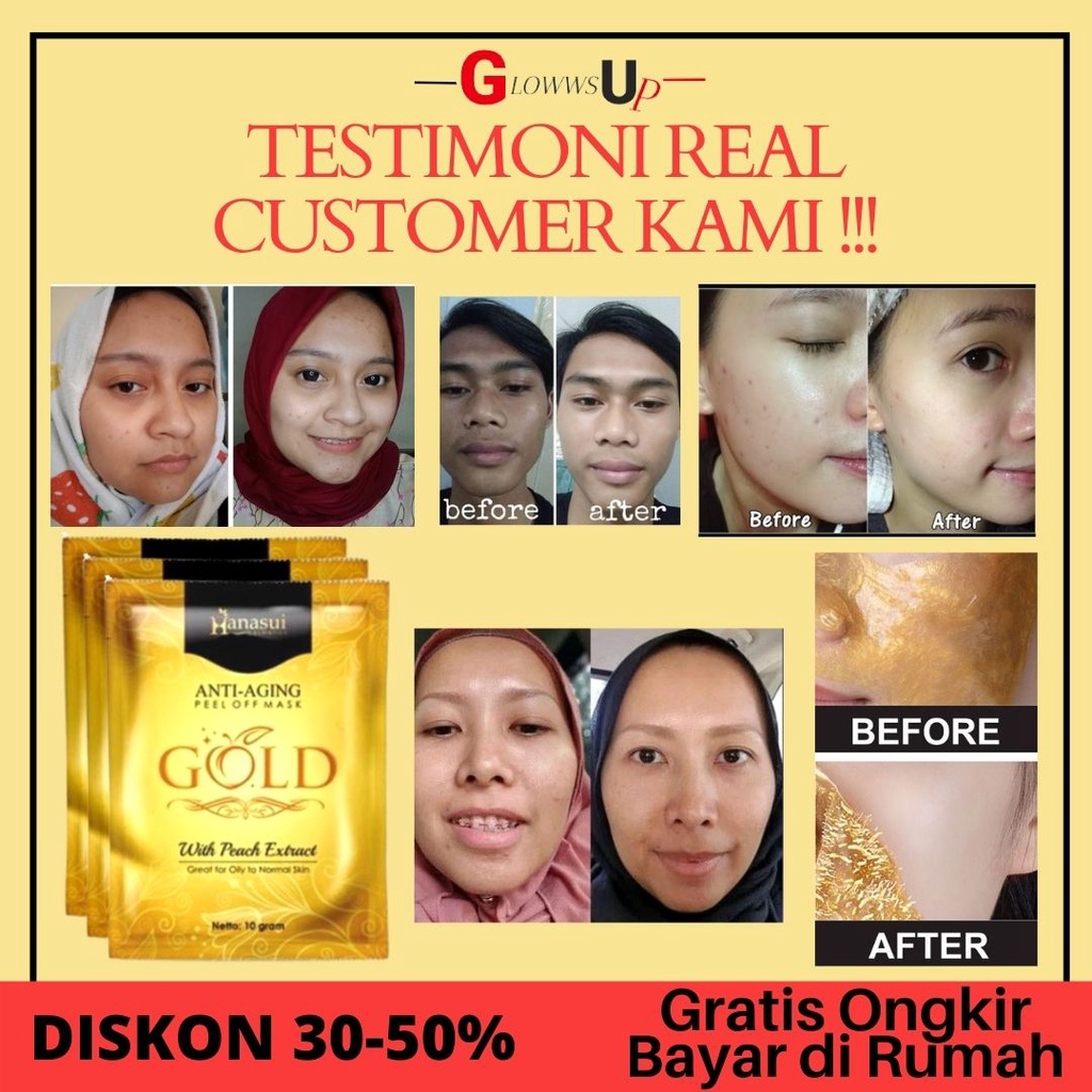 MASKER WAJAH HANASUI NATURGO MASKER GOLD HANASUI BPOM - MASKER NATURGO GOLD ANTI AGING