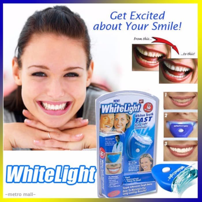 Alat Pemutih Gigi White Light Teeth Whitening Pembersih Gigi Kuning Led