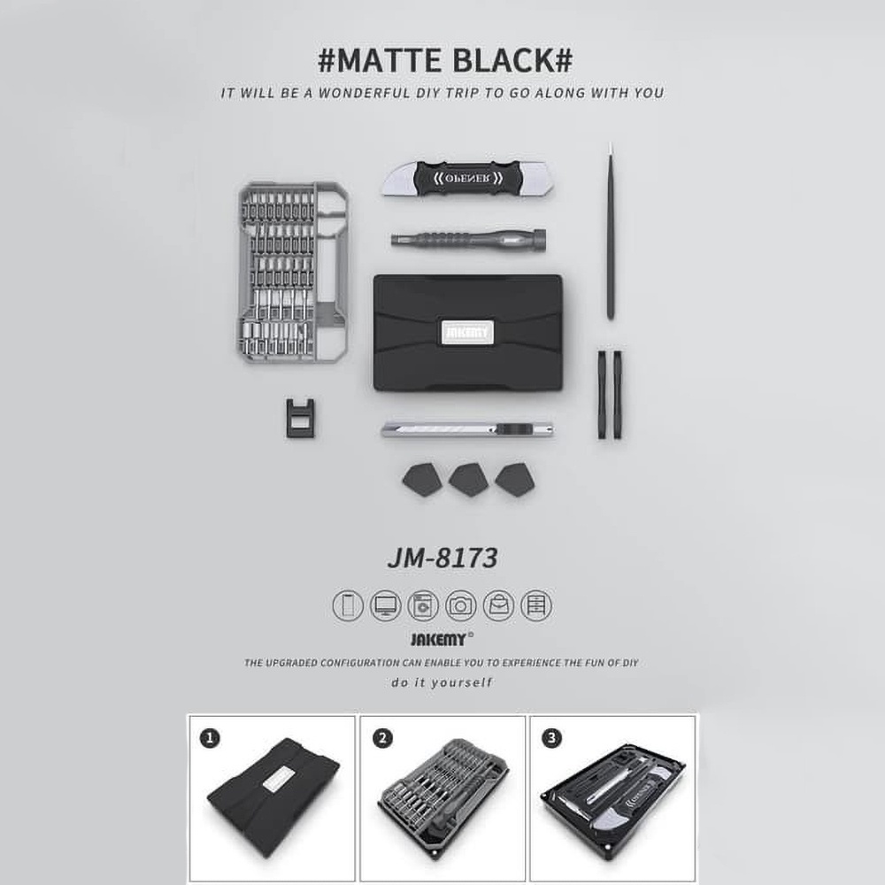 Jakemy JM-8173 69 in 1 Set Obeng Handphone Iphone Macbook Laptop Jam