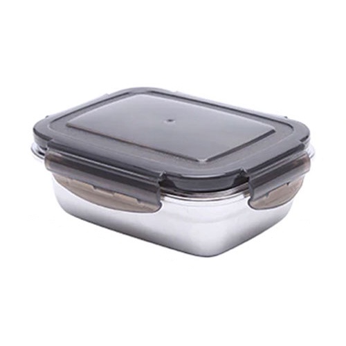 Kotak Makan Bento Lunch Box Stainless Steel 350ml - KT273 - 7RHZHFBK Black