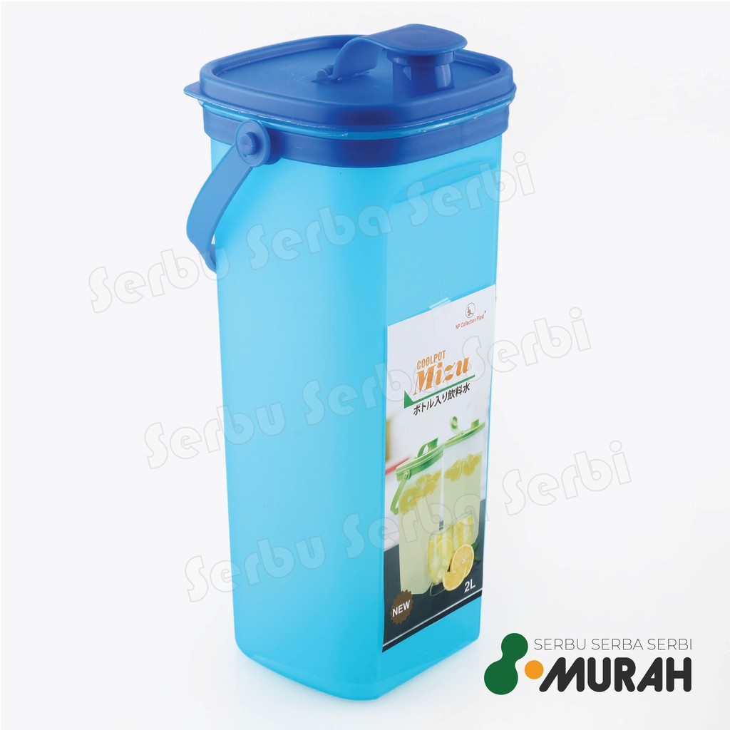 SERBU MURAH - Botol Minum Air Kulkas 2 Liter - Cool Pot MIZU 2 Liter Tutup Dengan Gagang - Botol Air-7