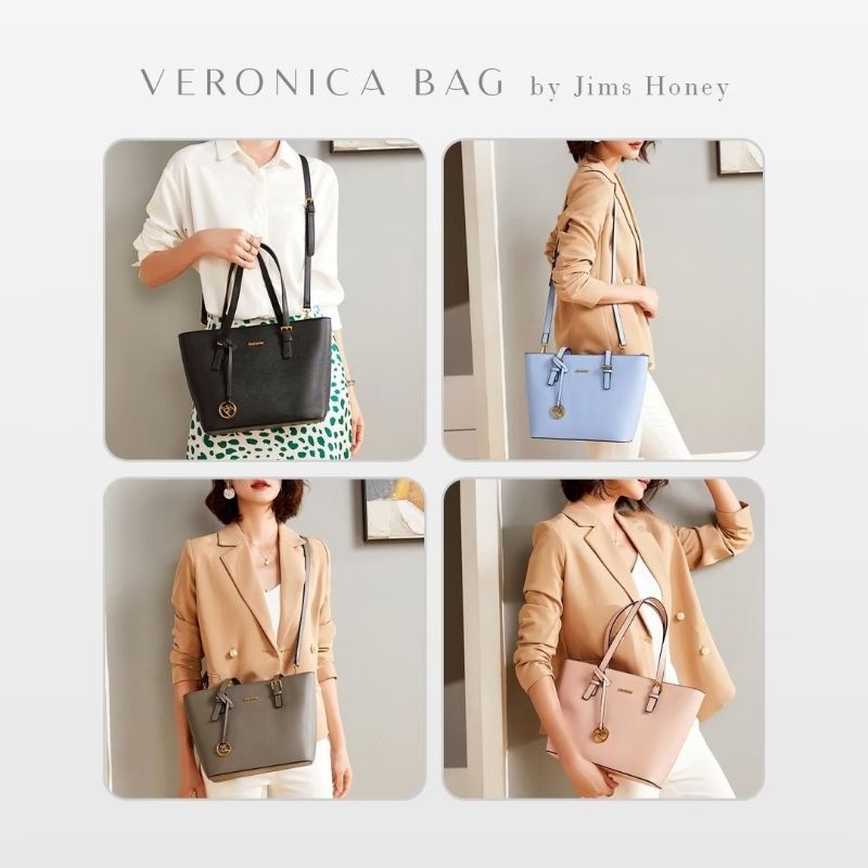 VERONICA BAG JIMS HONEY ORI TAS TOTE SELEMPANG WANITA 2IN1 EXCLUSIVE FASHION CEWE KOREA LAPTOP TEBAL