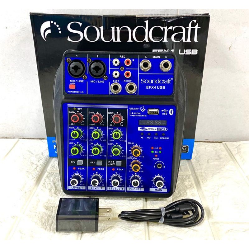 Mixer 4 Channel Soundcraft EFX4 baru usb support Soundcard effect vocal delay
