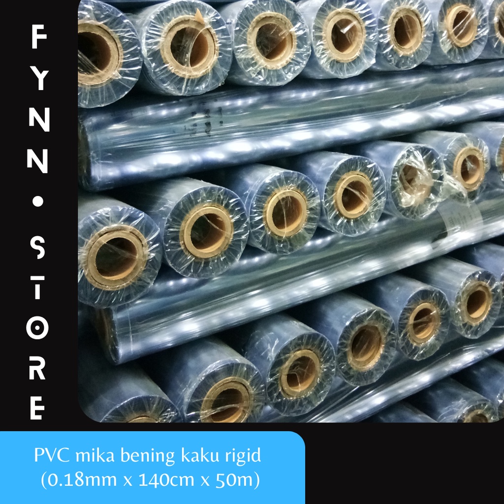 

PVC mika kaku bening rigid tebal 0.18 mm x 140 cm x 50 m