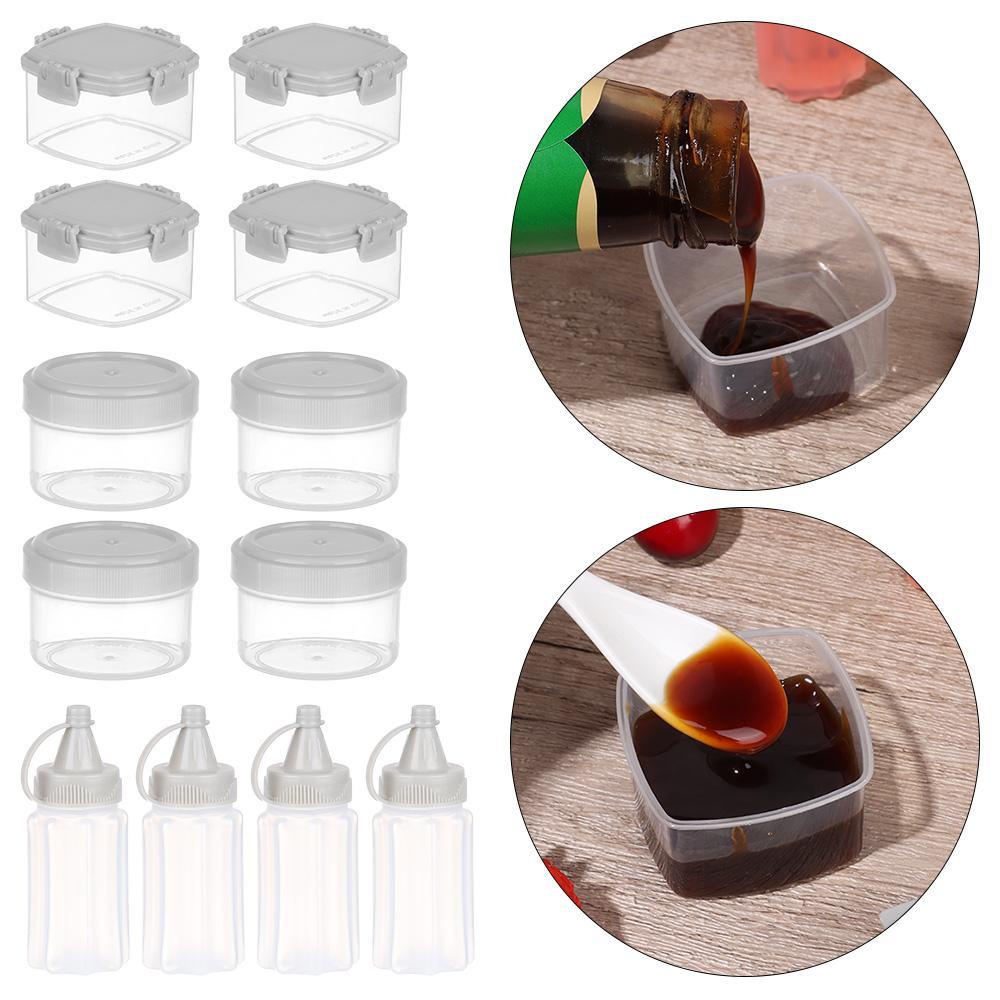 Preva 4PCS /Set Toples Bumbu Mini Hadiah Alat Dapur Mudah Bersih Kotak Bumbu Bento