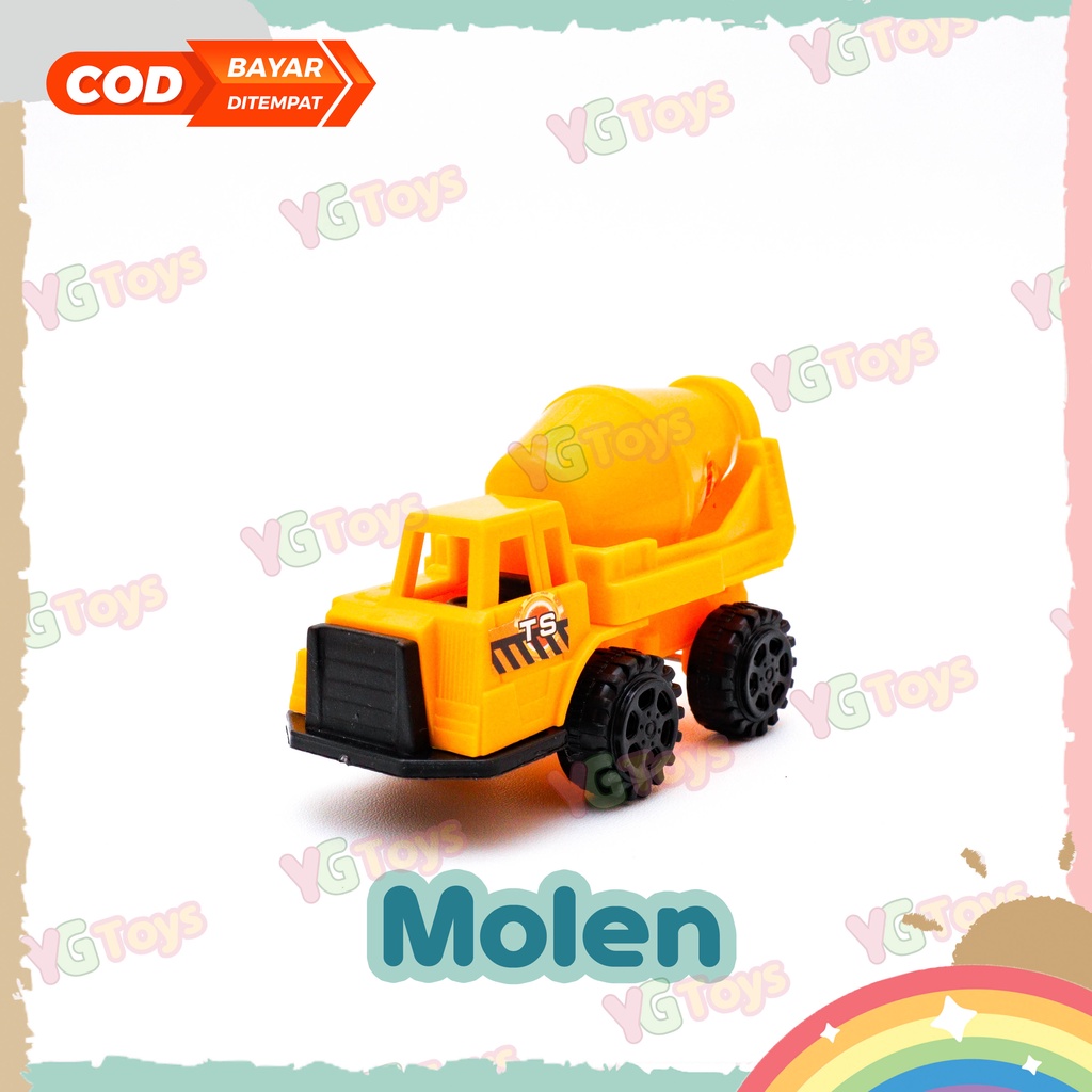 YGtoys Mainan Mobil Mobilan Konstruksi Set Construction Contruction Excavator Beko Bulldozer Crane ISI 6 Pcs