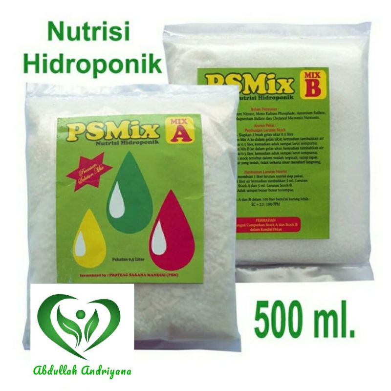 Nutrisi Hidroponik AB MIX Pekatan PS MIX isi 500 Ml Pupuk Hidroponik Pekatan