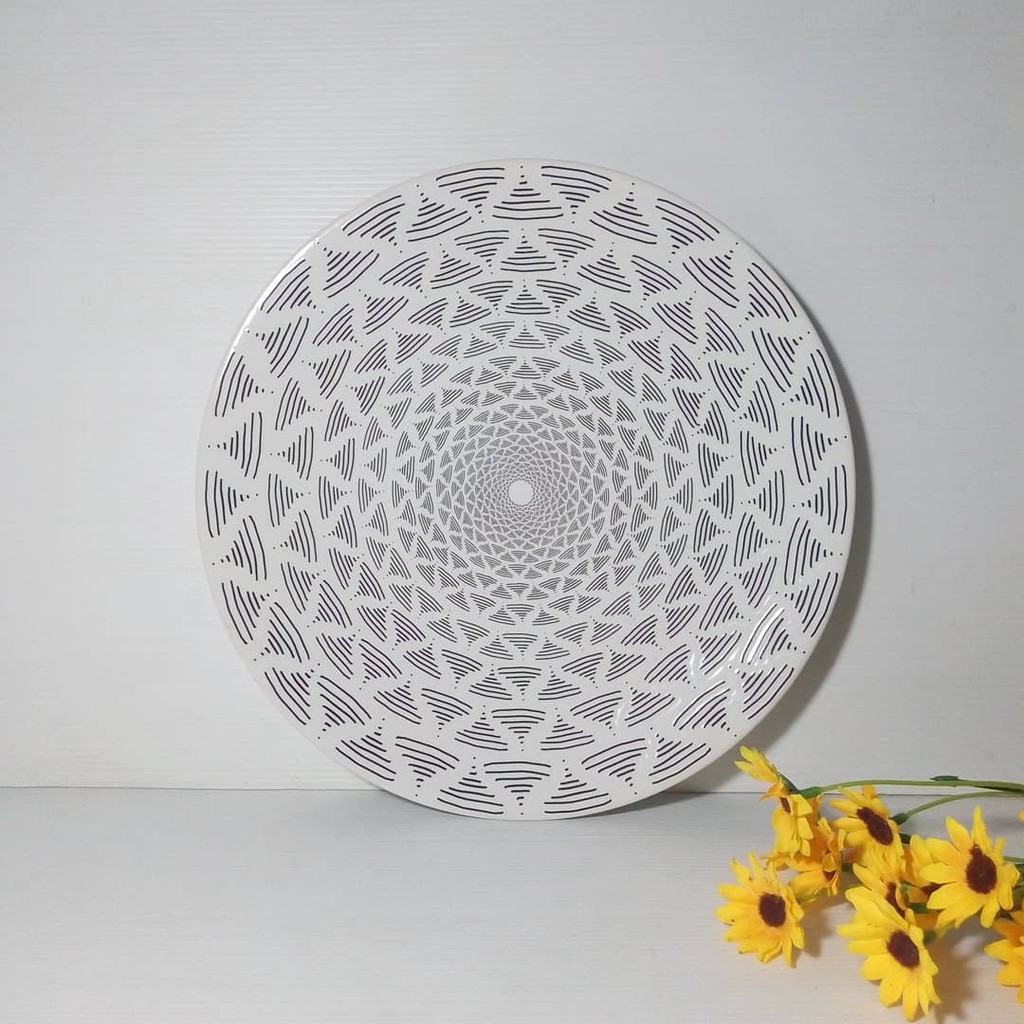 00097 Piring Makan Keramik Motif/ Piring Keramik / Piring Makan Ceper / Piring Makan Keramik / Pirin