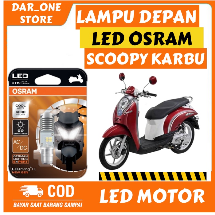 LAMPU DEPAN LED MOTOR HONDA SCOOPY KARBU ORIGINAL OSRAM BERGARANSI