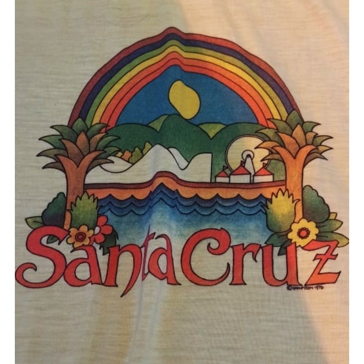 kaos vintage santa cruz rainbow hawaii not crazy shirt not guam