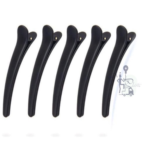 AIO Plastic-Jepit Rambut Buaya Isi 10pcs Jepit Buaya Kecil Warna Hitam Jepit Rambut Salon
