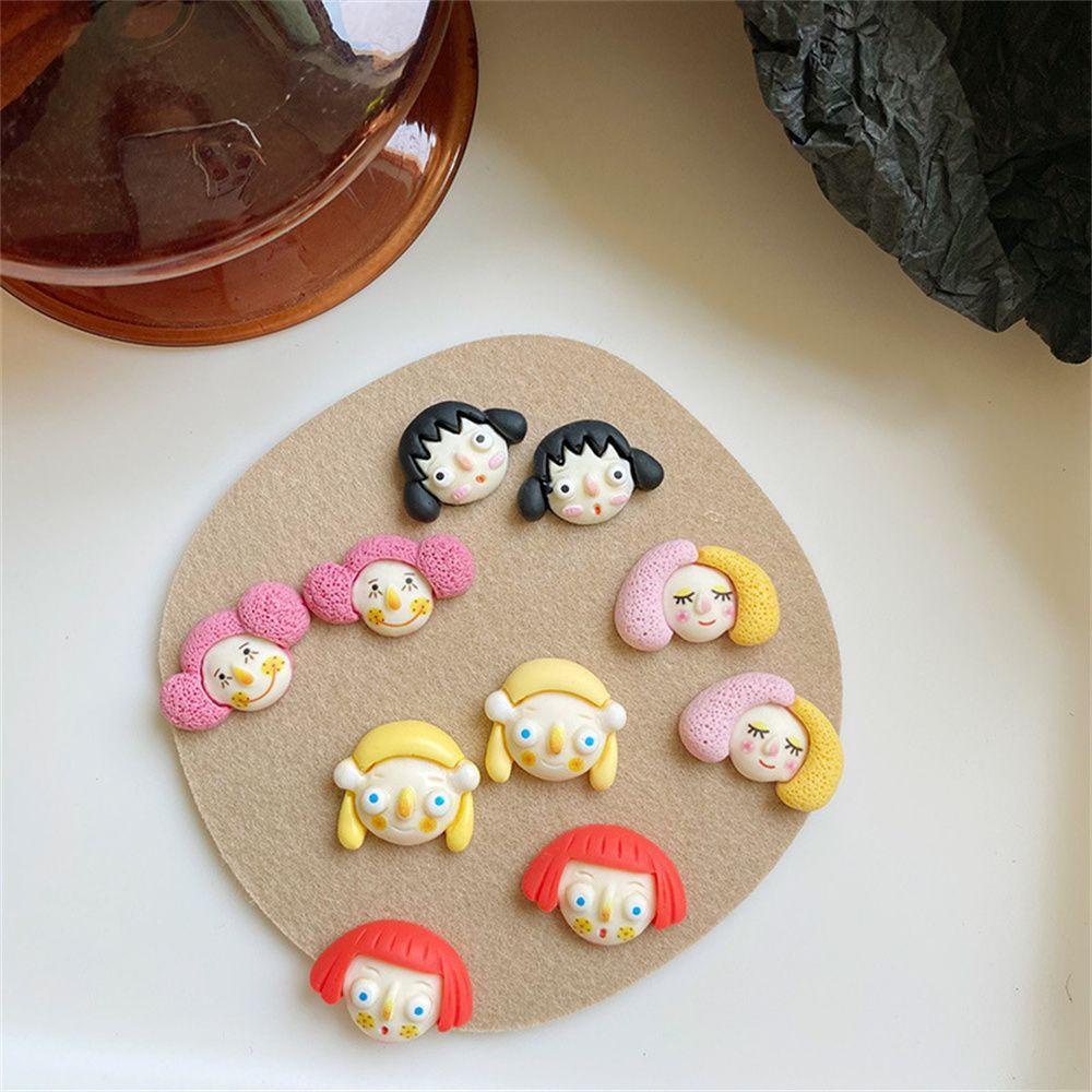 Anting Klip Bentuk Kartun Bunga 3D Bahan Resin Untuk Pesta