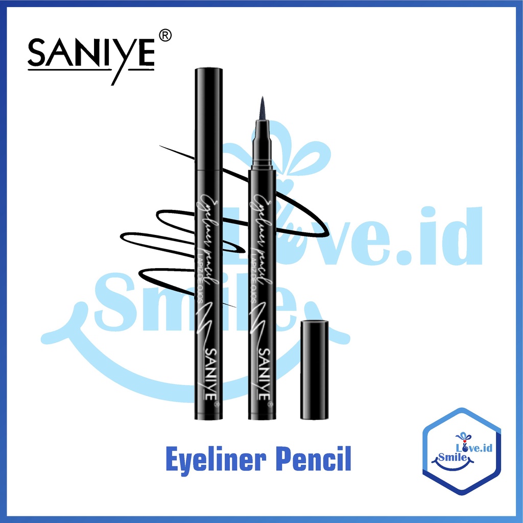 Saniye Black Liquid Eyeliner Waterproof Tahan lama / Smooth Eyeliner