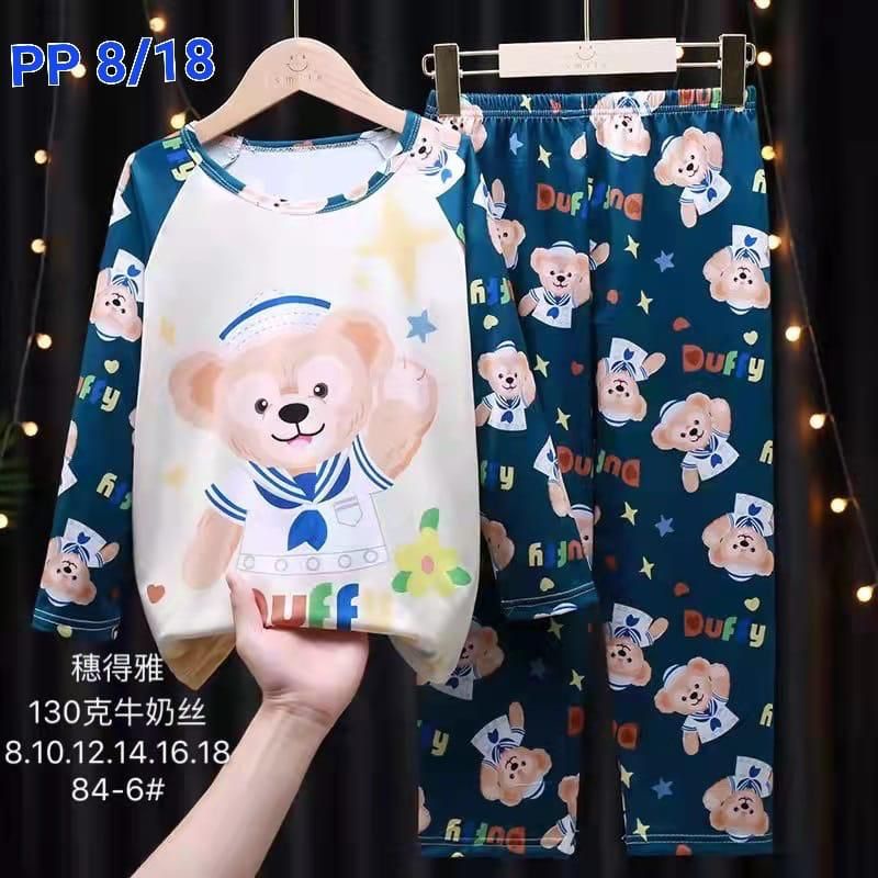 BAJU TIDUR ANAK IMPORT MURAH UNISEX SETELAN PIYAMA SET LENGAN PANJANG C18-B2