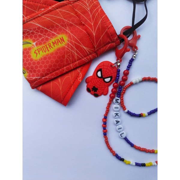 Kalung masker anak tema Spiderman