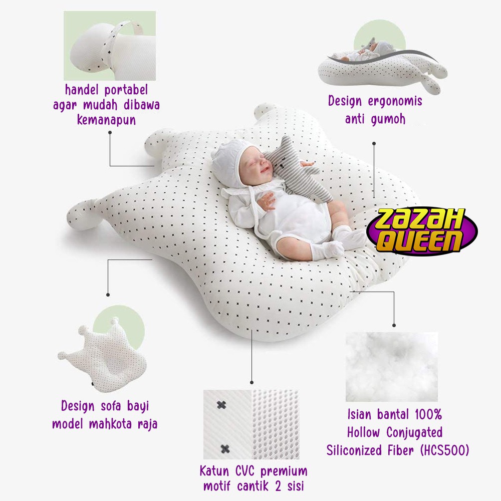 [JUMBO] Sofa Bayi Mahkota Raja / Kasur Bayi Empuk / Bantal bayi