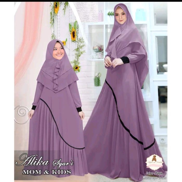 Langsung Order Alika gamis syari couple ibu dan anak baju muslim syari ibu anak Diskon