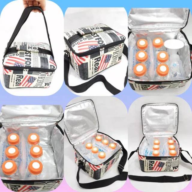 Tas Asi Cooler bag asi lengkap   6 botol orange + 2 ice gel Paket Ekonomis s1