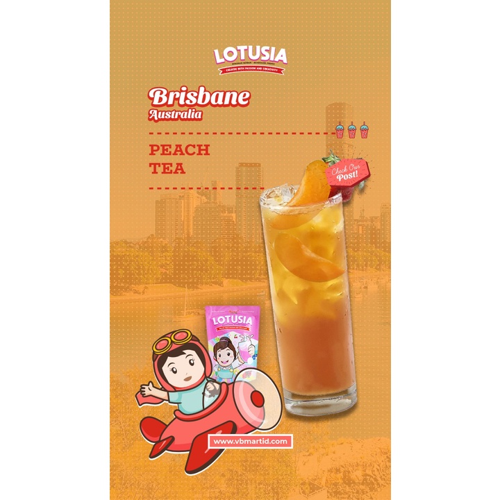 1 kg Lotusia Peach Tea Drink Premix (No Milk)