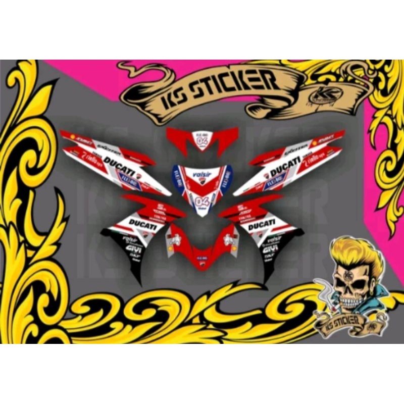 STICKER DECAL JUPITER MX 135 DUCATI MERAH