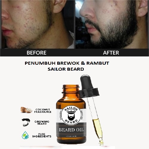 Minyak Penumbuh Rambut Botak - Minyak Penumbuh Brewok Rambut Sailor Beard Oil Menumbuhkan Rambut Brewok Kumis Alis Jambang Jenggot