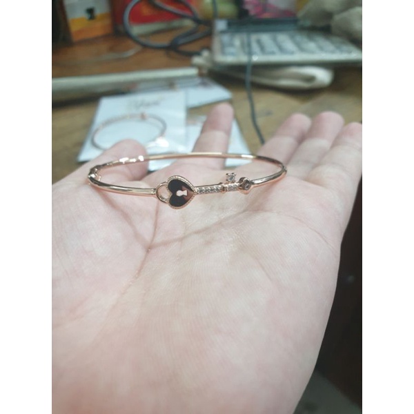 bangle gelang oval rosegold rose gold kunci gembok emas asli 375 8k