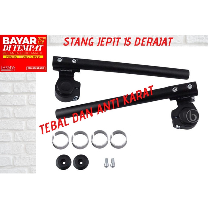 Stang Jepit Drag 15 Derajat Clip On R15 Vixion CB150R CBR150R HITAM