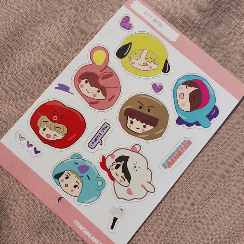 (COD) Stiker BT21 BTS Sticker Pack lucu