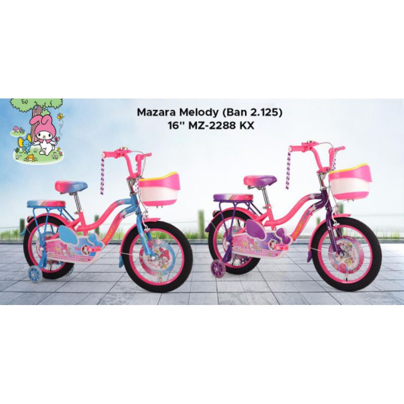 Sepeda mini minion 16 inch mazara my melody KHUSUS GRAB INSTAN