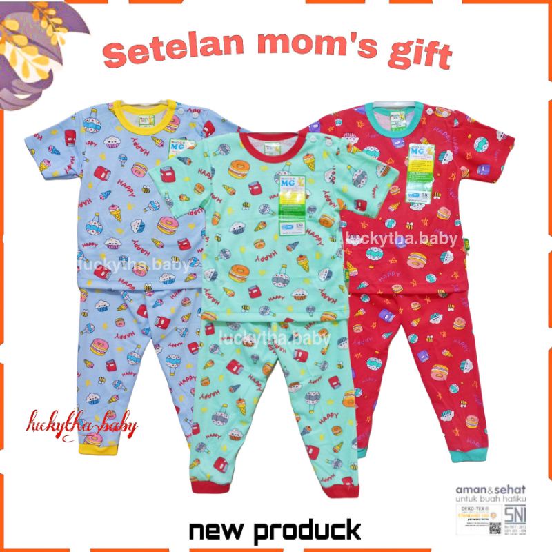 3pcs SETELAN MOM'S GIFT pinguin ,baby shark series  [[CPR ]] / PIYAMA MOM GIFT / BAJU TIDUR BAYI ANAK