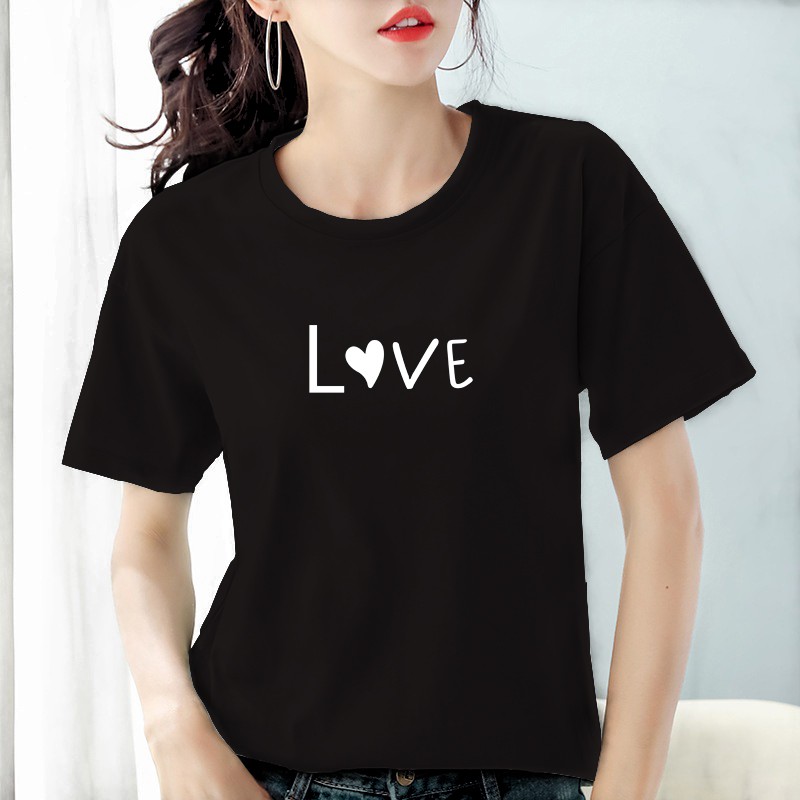 Tshirt Wanita / Kaos Wanita LOVE / Atasan Baju Kaos Wanita Dewasa Katun