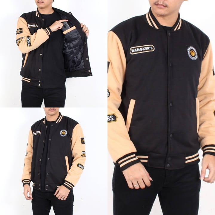 VARSITY JACKET VINTAGE BASEBALL ORIGINAL WANGKERS EMBLEM FULL BORDIR - JAKET VARSITY BASEBALL WANITA PRIA UNISEX