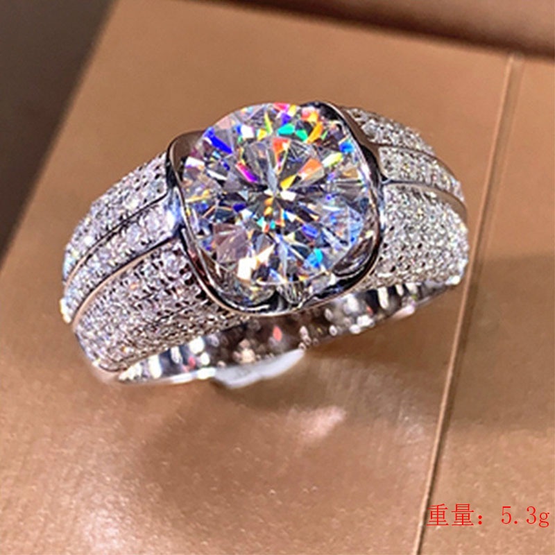 Cincin Berlian Carat Bentuk Hati Dan Panah Bahan Stainless Steel