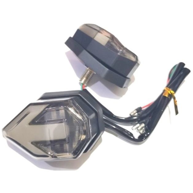 Lampu Sen Tempel Fairing Depan 2 Warna Panah Sein LED 2 in 1 Senja New CBR R25 GSX Ninja Universal