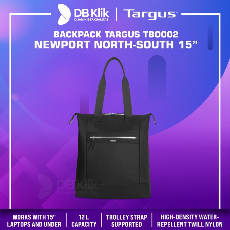 Backpack TARGUS TBO002 NEWPORT North-South 15&quot; Black - TBO002GL-70