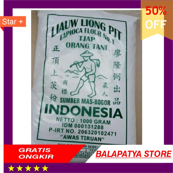 

40 OFF KHUSUS HARI INI !!! Tepung Tapioka Liauw Liong Pit Sagu Tapioca No 1 Tjap Orang Tani 1 kg