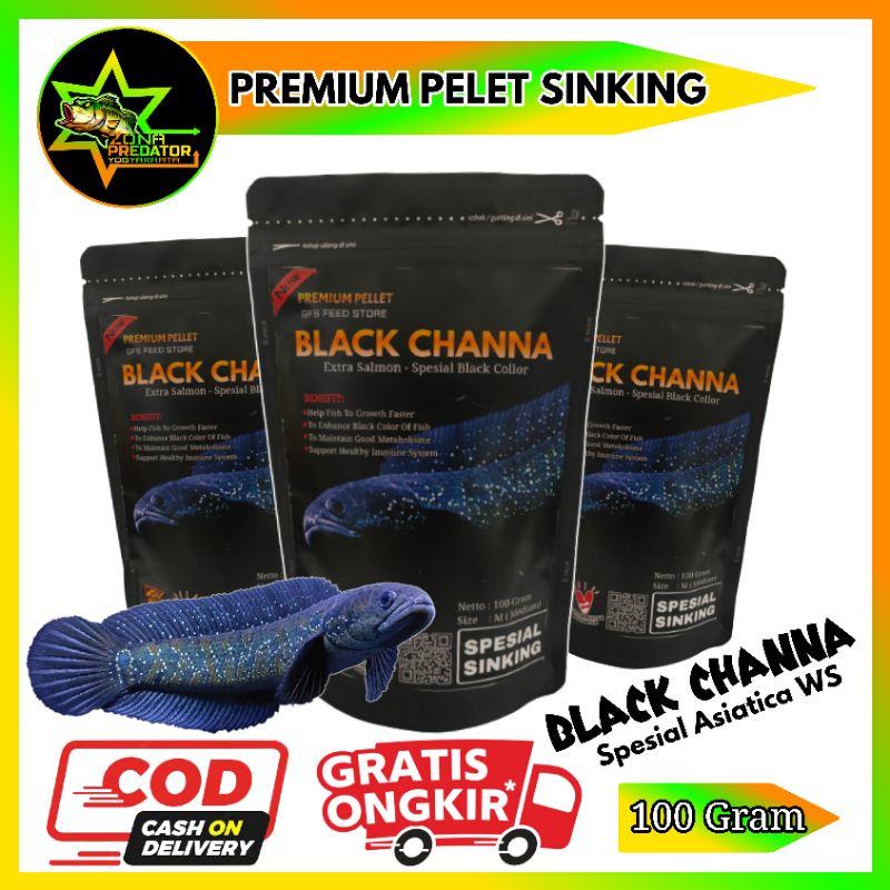 Pelet Black Channa Pelet Asiatica WS Sinking 100 Gram