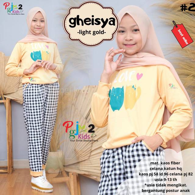 GHEISYA SET - SETELAN ANAK PEREMPUAN MUSLIMAH GAMIS SYARI ORIGINAL BY PGJ 2 (COD)