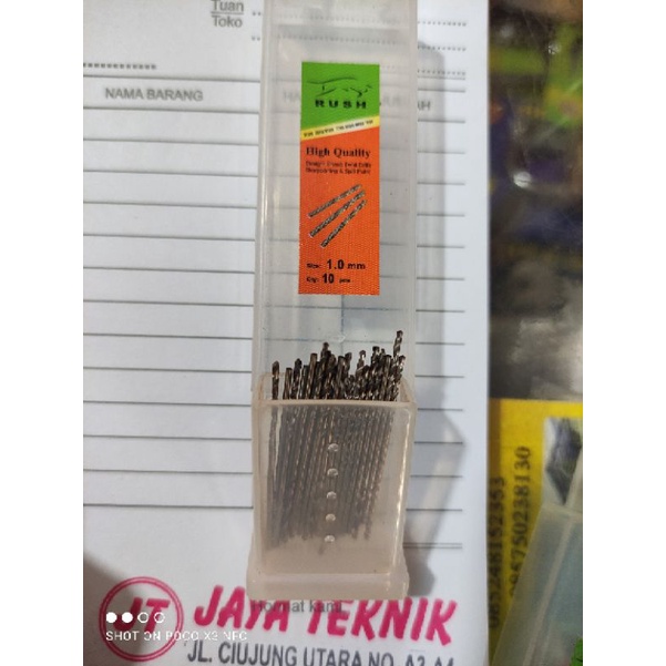 mata bor besi dan kayu 1mm rush harga perkotak (isi 10pc)