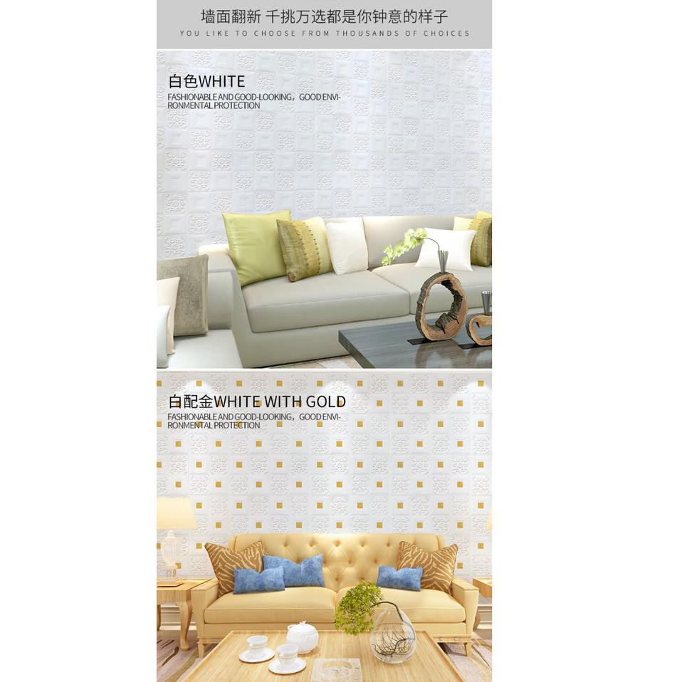 ✲VVQ ❄ TMALL ❄ R187 Wallpaper Dinding Foam 3D Motif Batu Bata Ukuran 77x70 CM Dekorasi Kamar Rumah M